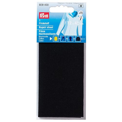 Reparasjonsstoff Bomull 12×45 cm Sort