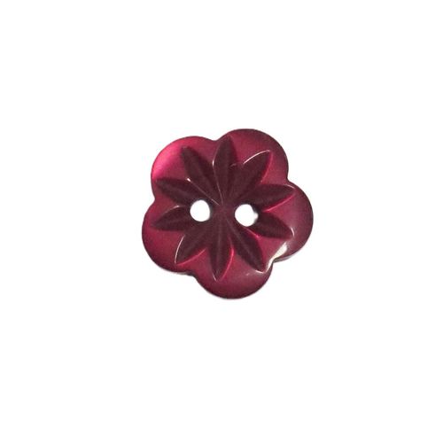 Knapp 2 hull blomst vinrød bordeaux 15 mm
