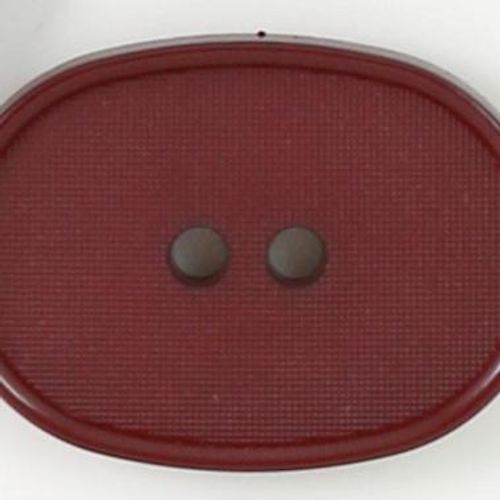 Polyesterknapp 2 hulls oval vinrød 45 mm