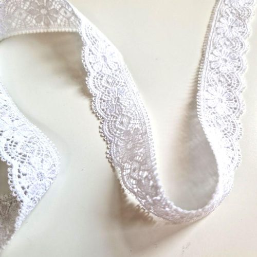 Blonde av mercerisert bomull 20 mm hvit 