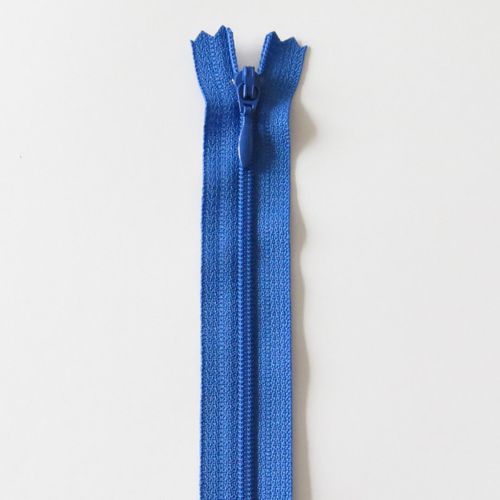 Kjolelås 4 mm spiral med dråpe ikke delbar kobolt blå 40 cm