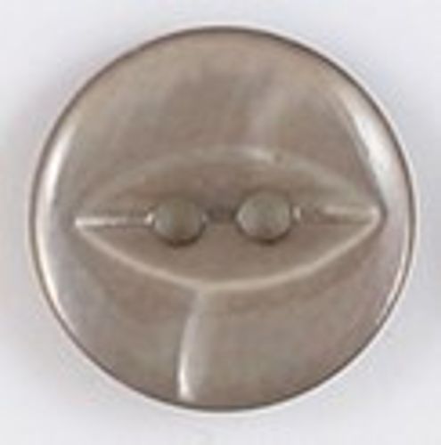 Polyesterknapp klassisk 2 hulls blank grå 18 mm
