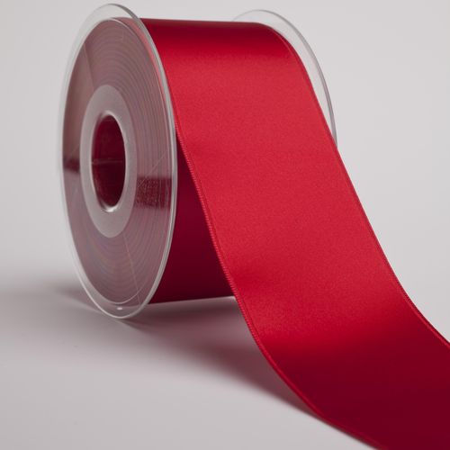 Satin silkebånd 40 mm 0331 dyp rød
