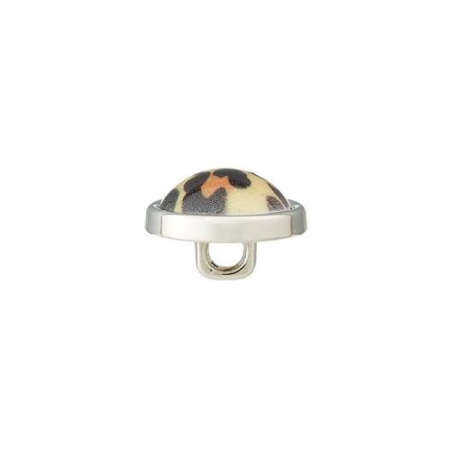 Polyesterknapp undersydd øyeknapp beige brun 12 mm