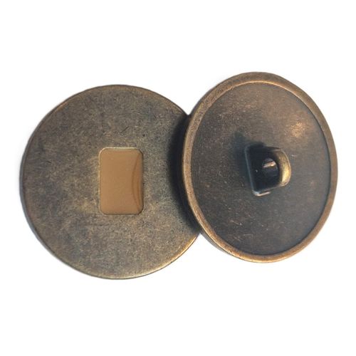Metallknapp med øye antikk gull brun 20 mm