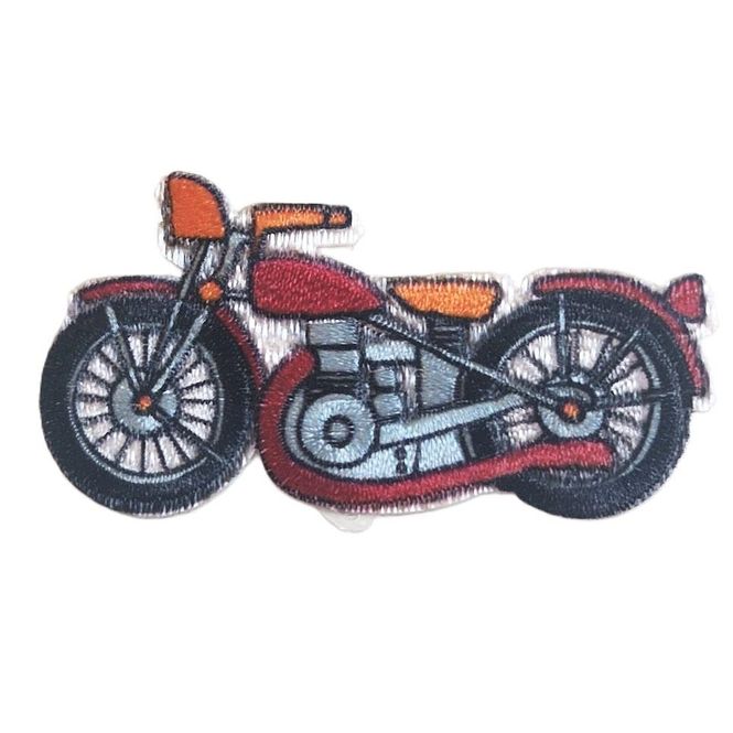 Hovedbilde Strykemerke motorsykkel rød 6 x 3 cm