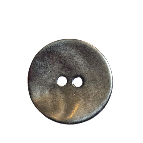 Metallknapp buet 2 hull 18 mm grå