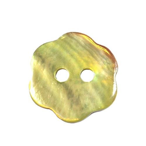 Perlemorsknapp blomst 18 mm lime grønn