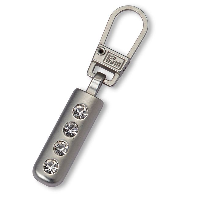 Hovedbilde Glidelåstrekker Rhinestones metal silver 