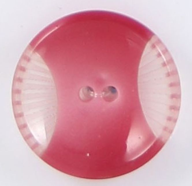 Hovedbilde Polyesterknapp 2 hulls transparent og mørk rosa ...