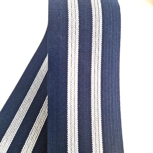  Elastikk 40 mm striper marineblå og hvit