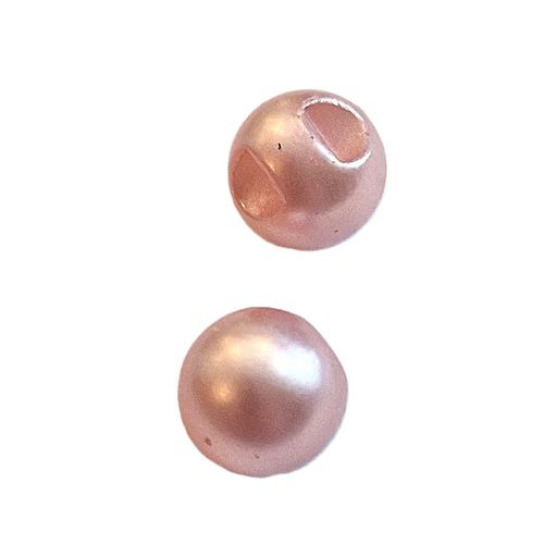 Perleknapp med kanal 10 mm lys rosa