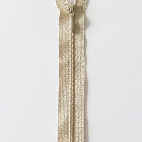 Kjolelås 4 mm spiral med dråpe ikke delbar beige 35 cm