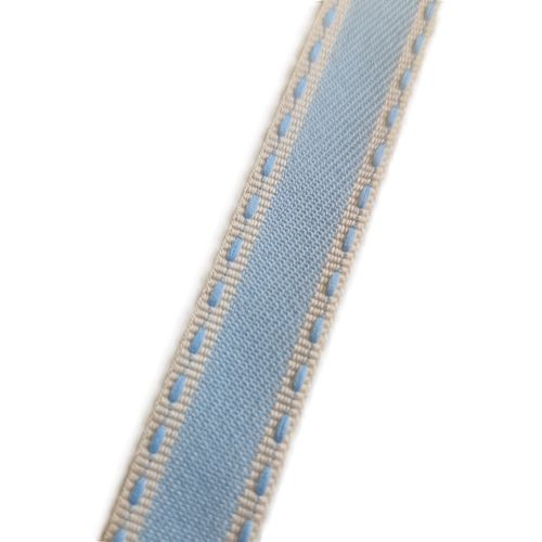 Dekorbånd Vintage stitch 15 mm lys blå