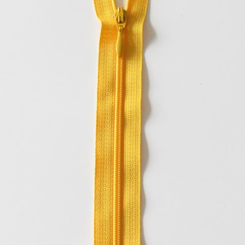 Kjolelås 4 mm spiral med dråpe ikke delbar gul 30 cm