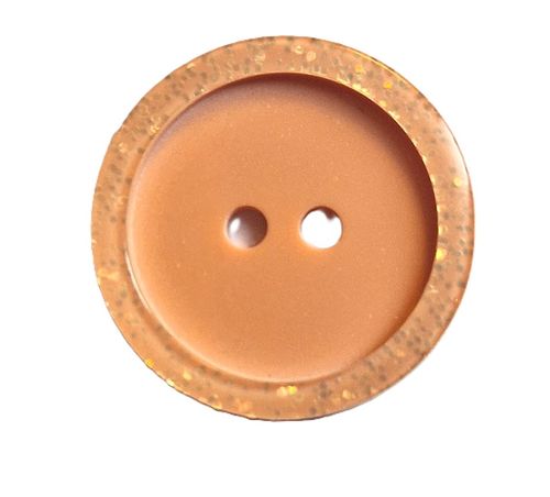 Knapp 2 hull fersken glitter 20 mm K270462 