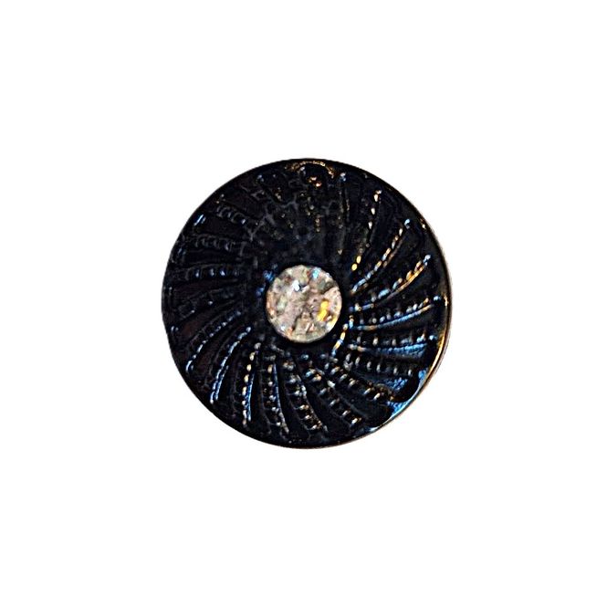Hovedbilde Sort knapp med strass 11 mm K330589