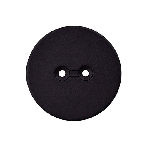Polyesterknapp av resirkulert plast 2 hulls sort matt 23 mm