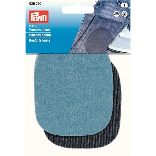 Strykelapp Jeans/Denim  8x9cm 2par  Lys blå/blå
